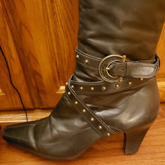 Aerosoles Leather expandable Boots! GUC! - Picture 1 of 14